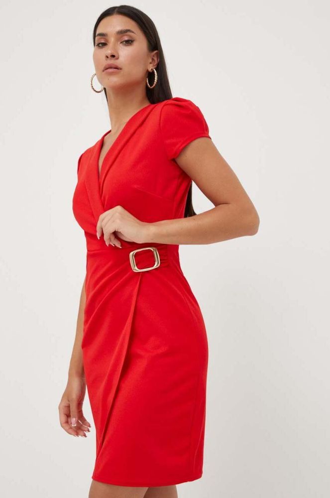 Сукня Morgan колір червоний mini облягаюча (3425937)