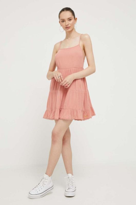 Сукня Superdry колір рожевий mini розкльошена фото 2