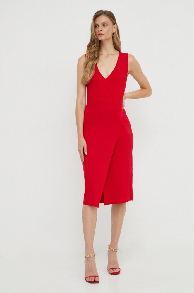 Сукня Morgan колір червоний mini облягаюча (3551459)