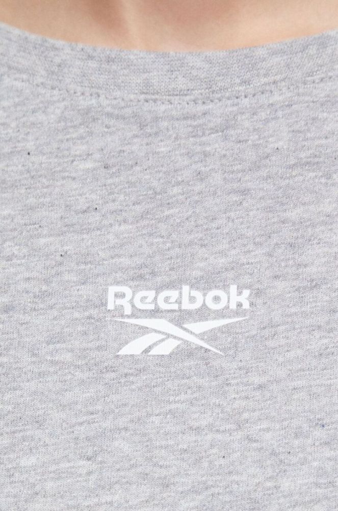 Бавовняна сукня Reebok колір сірий mini пряма фото 5