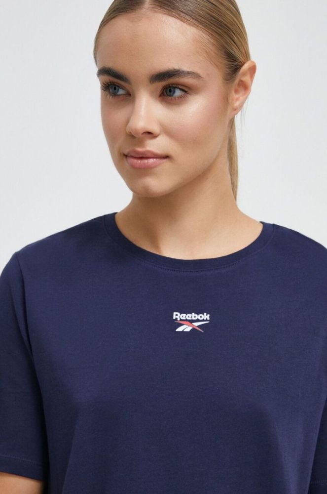 Бавовняна сукня Reebok колір синій mini пряма фото 3