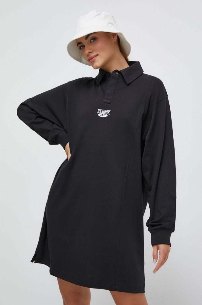 Бавовняна сукня Reebok Classic колір чорний mini oversize