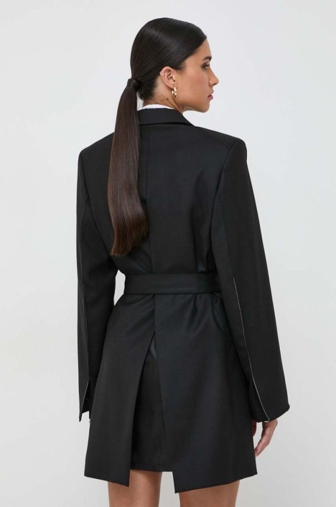 Сукня з домішкою вовни Victoria Beckham колір чорний mini пряма фото 3