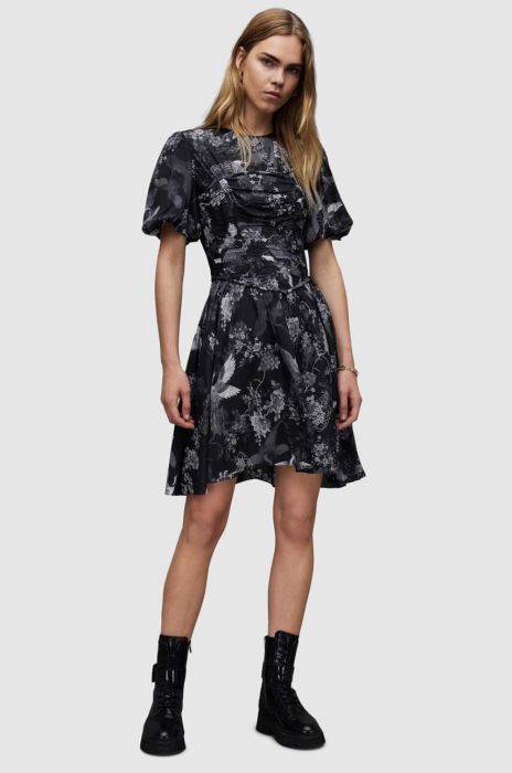 Сукня AllSaints ALI PEGGY DRESS колір чорний mini розкльошена