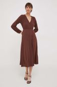Сукня Artigli колір коричневий midi розкльошена (3676507)