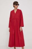 Бавовняна сукня United Colors of Benetton колір червоний maxi розкльошена