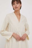 Бавовняна сукня United Colors of Benetton колір бежевий maxi розкльошена