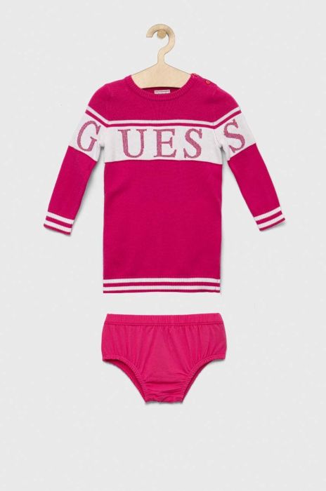 Сукня для немовлят Guess колір рожевий mini пряма (3333049)