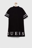 Дитяча бавовняна сукня Guess колір чорний mini пряма (3328358)