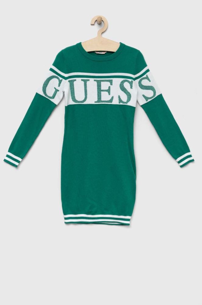 Дитяча сукня Guess колір зелений mini пряма (3330534)