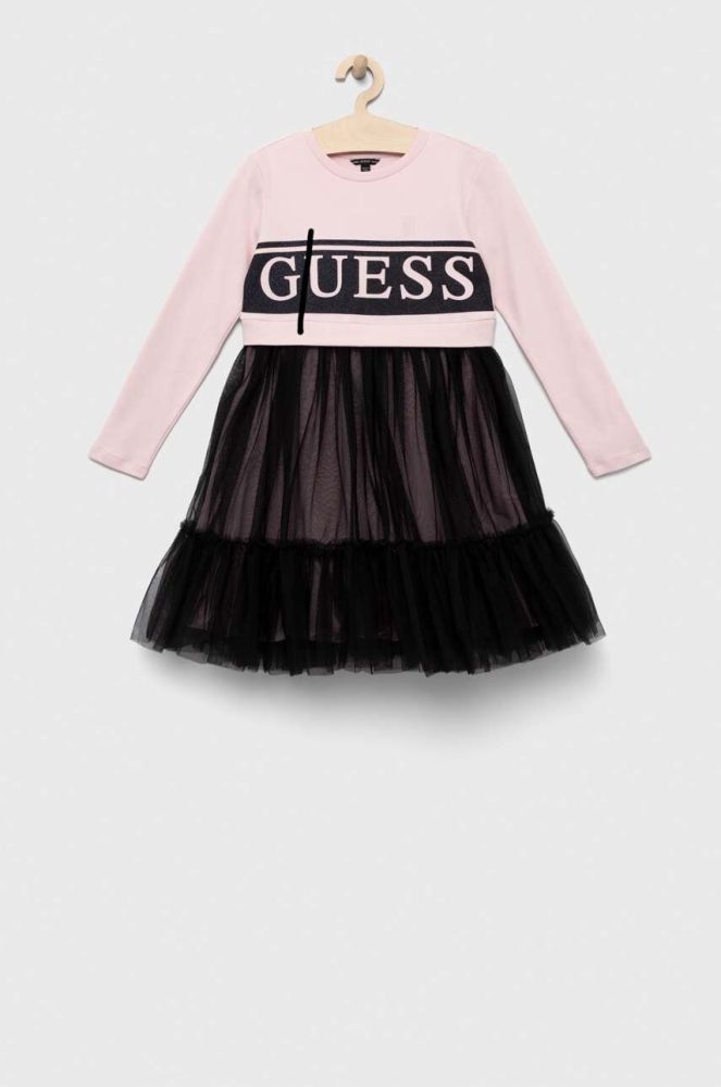 Дитяча сукня Guess колір рожевий mini розкльошена (3338872)