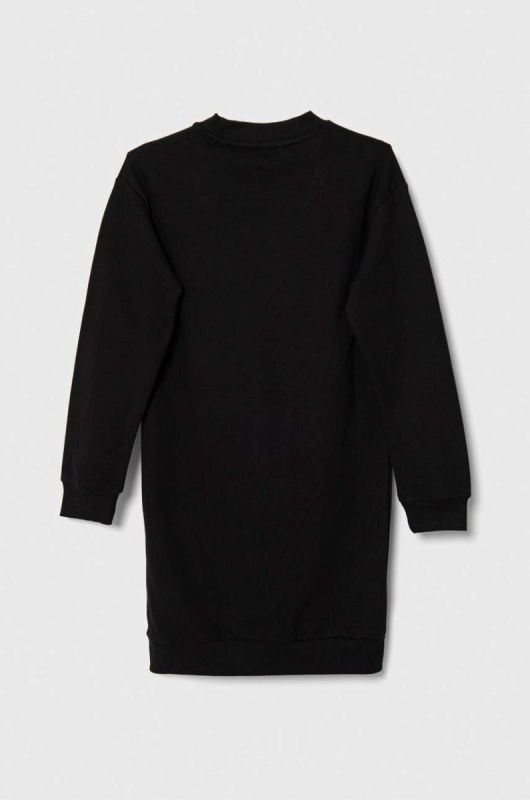 Дитяча бавовняна сукня Guess колір чорний midi пряма (3363310) фото 2