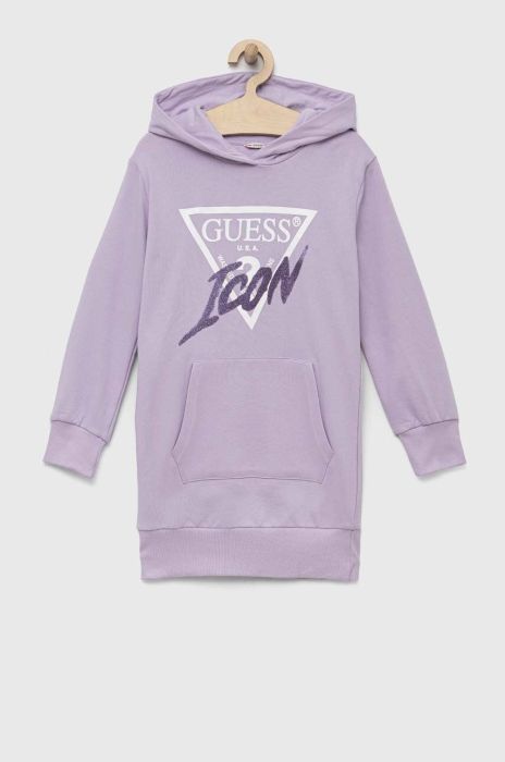 Дитяча бавовняна сукня Guess колір фіолетовий mini пряма (3294145)