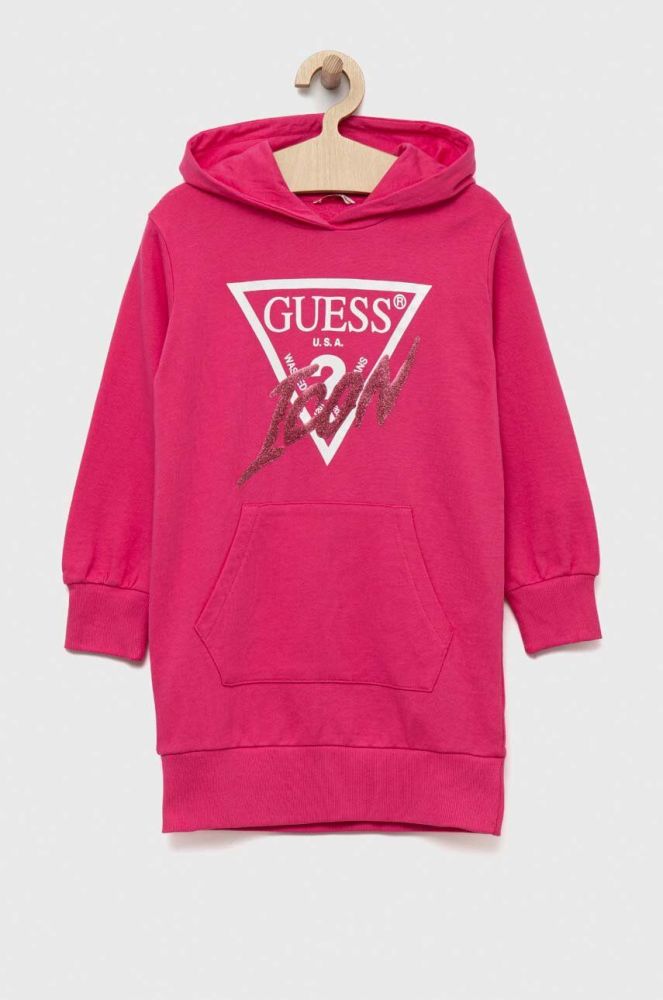 Дитяча бавовняна сукня Guess колір рожевий mini пряма (3294137)