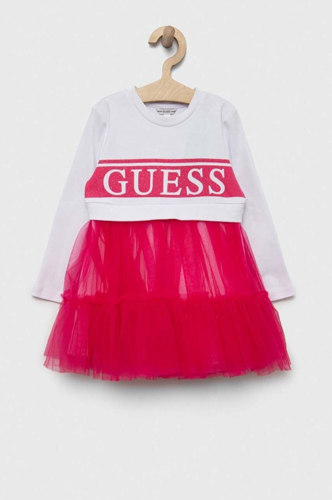 Дитяча сукня Guess колір рожевий mini розкльошена (3328378)