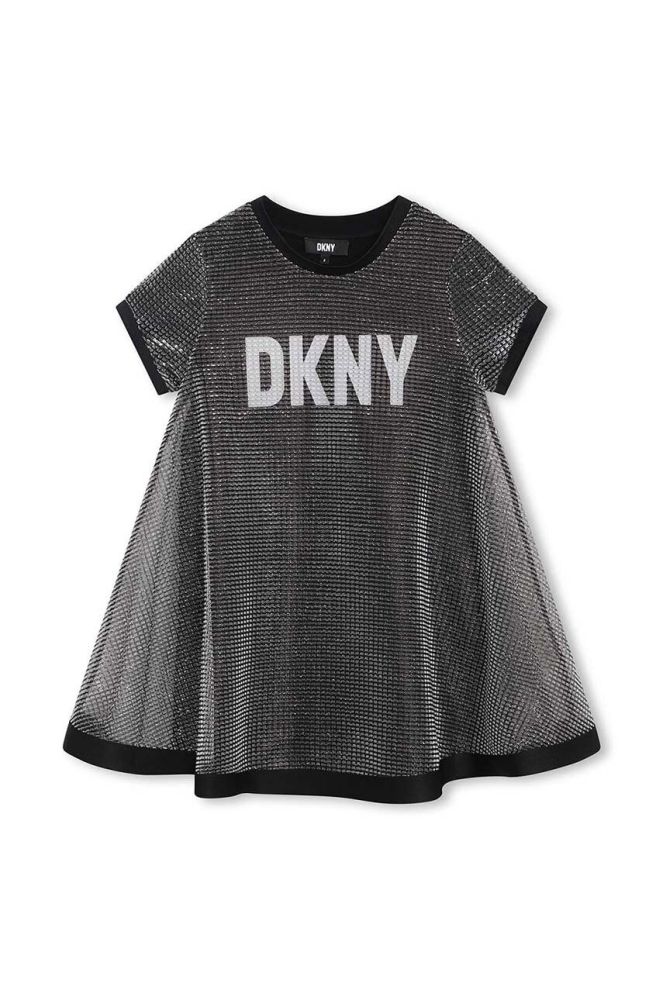 Дитяча сукня Dkny колір сірий mini розкльошена (3425977)