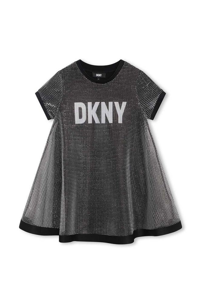 Дитяча сукня Dkny колір сірий mini розкльошена (3425980)