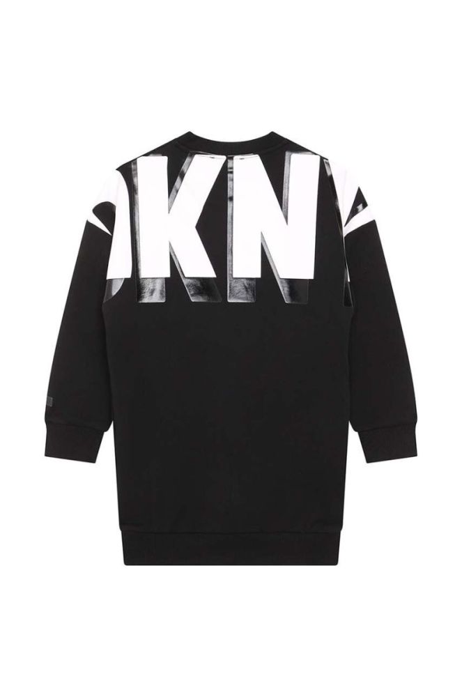 Дитяча бавовняна сукня Dkny колір чорний mini oversize (3512660) фото 2