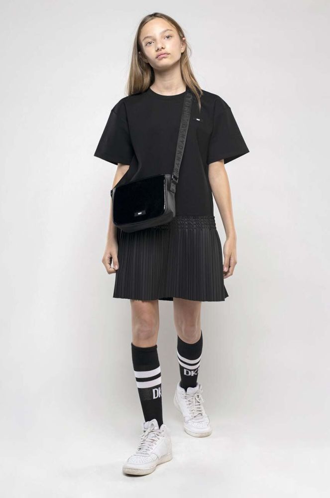 Дитяча сукня Dkny колір чорний mini пряма (3564740)