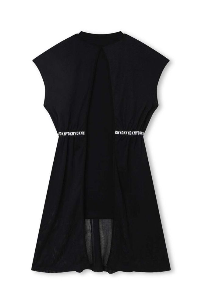 Дитяча сукня Dkny колір чорний mini розкльошена (3425999) фото 2