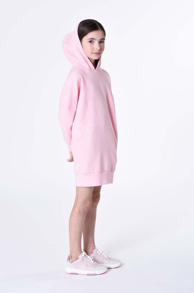 Дитяча сукня Karl Lagerfeld колір рожевий mini oversize