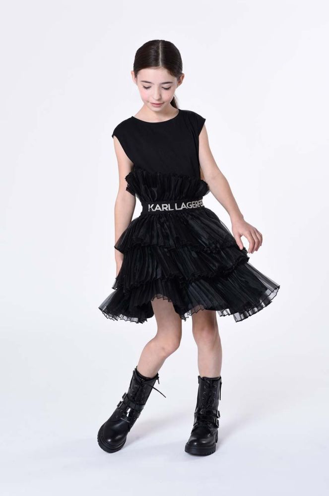 Дитяча сукня Karl Lagerfeld колір чорний mini розкльошена (3421820)