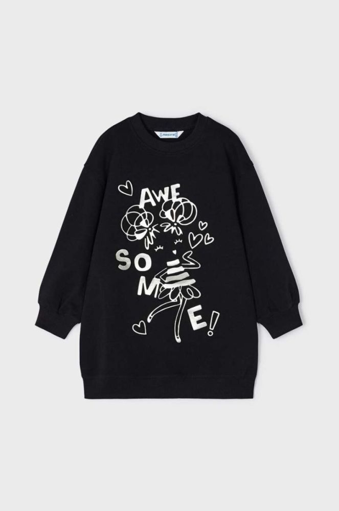 Дитяча сукня Mayoral колір чорний mini oversize (3431617) фото 2
