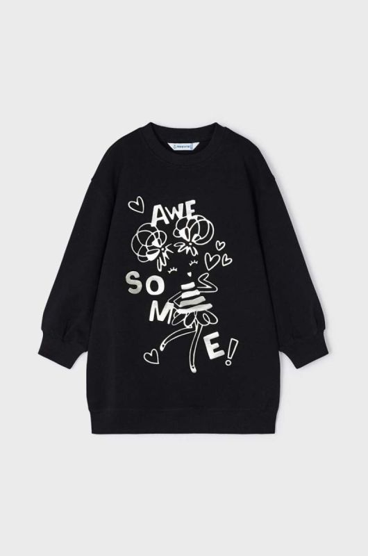 Дитяча сукня Mayoral колір чорний mini oversize (3431617) фото 2