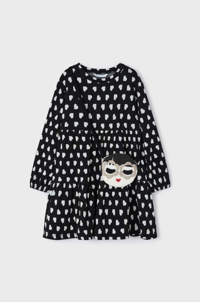 Дитяча сукня Mayoral колір чорний mini oversize (3431649) фото 3