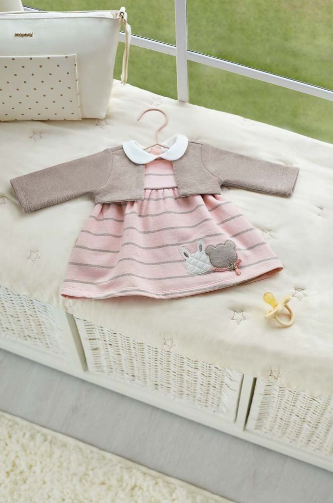 Сукня для немовлят Mayoral Newborn колір рожевий mini розкльошена (3431857)