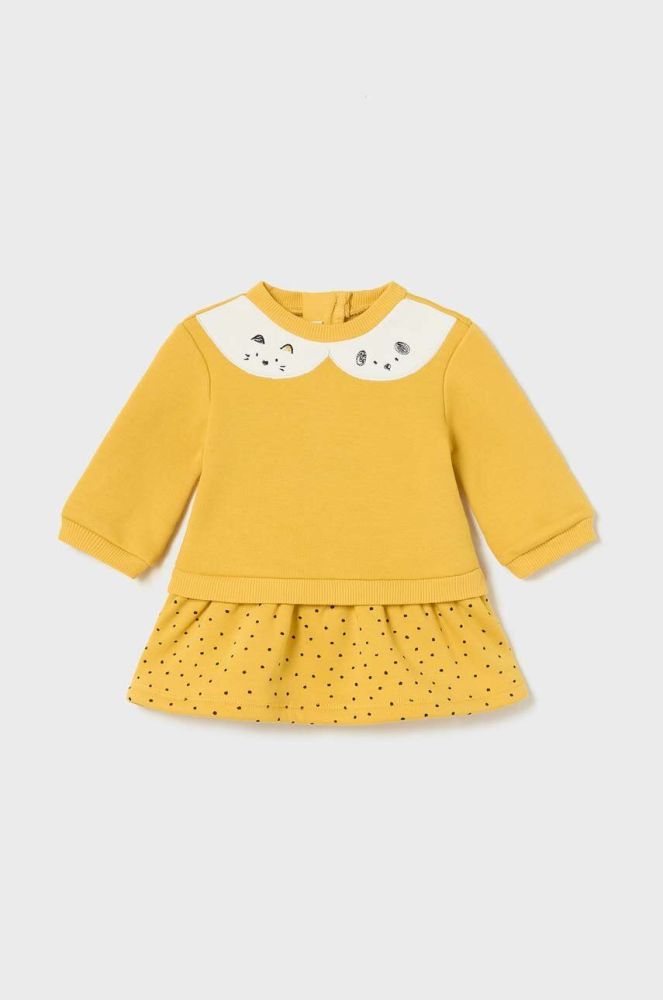 Сукня для немовлят Mayoral Newborn колір жовтий mini розкльошена (3459560)