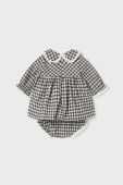 Дитяча бавовняна сукня Mayoral Newborn колір чорний mini розкльошена