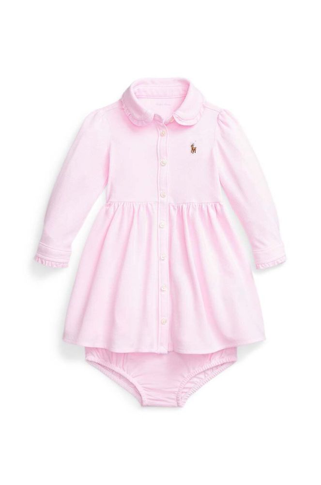 Сукня для немовлят Polo Ralph Lauren колір рожевий mini розкльошена