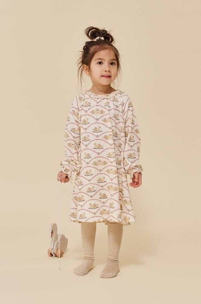 Дитяча сукня Konges Sl?jd колір бежевий mini розкльошена (3674323)