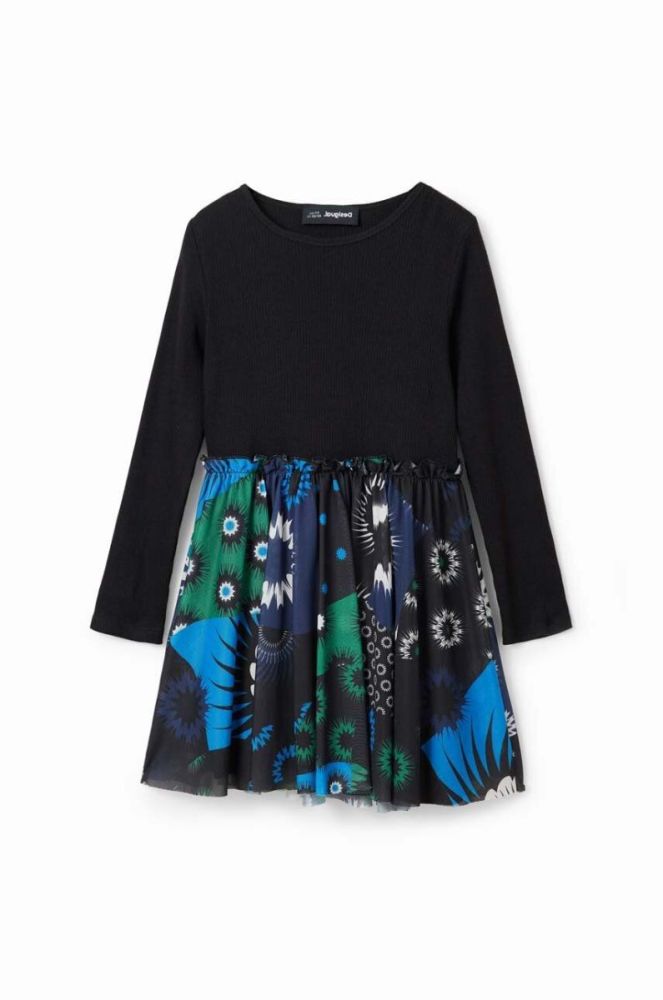 Дитяча сукня Desigual колір чорний mini розкльошена (3578484) фото 4