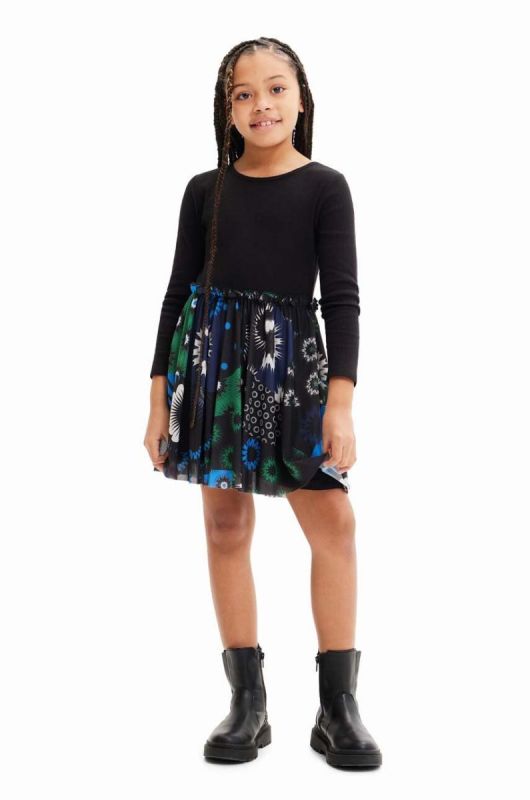 Дитяча сукня Desigual колір чорний mini розкльошена (3578484) фото 2