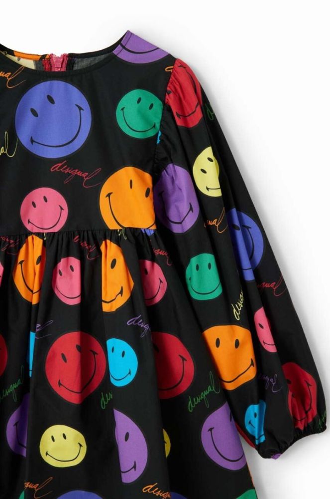 Дитяча бавовняна сукня Desigual колір чорний mini розкльошена (3482776) фото 4