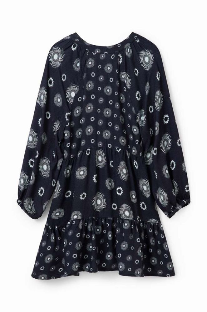 Дитяча сукня Desigual 23WGVW05 DRESS LONG SLEEVE колір чорний mini розкльошена фото 3