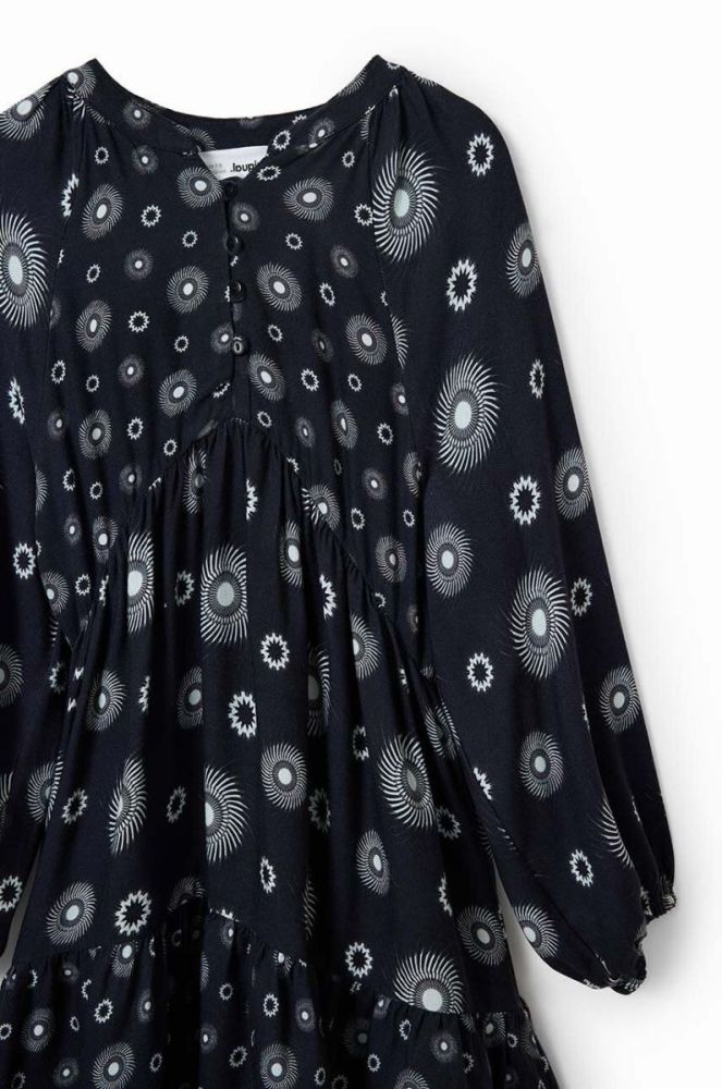 Дитяча сукня Desigual 23WGVW05 DRESS LONG SLEEVE колір чорний mini розкльошена фото 4