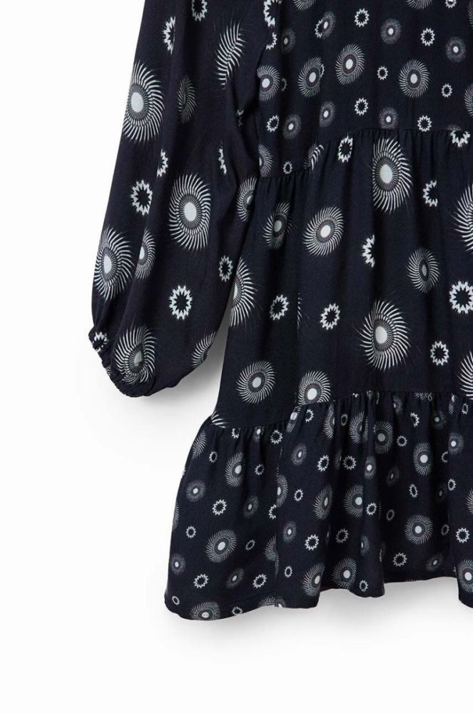 Дитяча сукня Desigual 23WGVW05 DRESS LONG SLEEVE колір чорний mini розкльошена фото 5