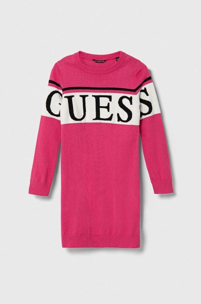 Дитяча сукня Guess колір рожевий mini облягаюча