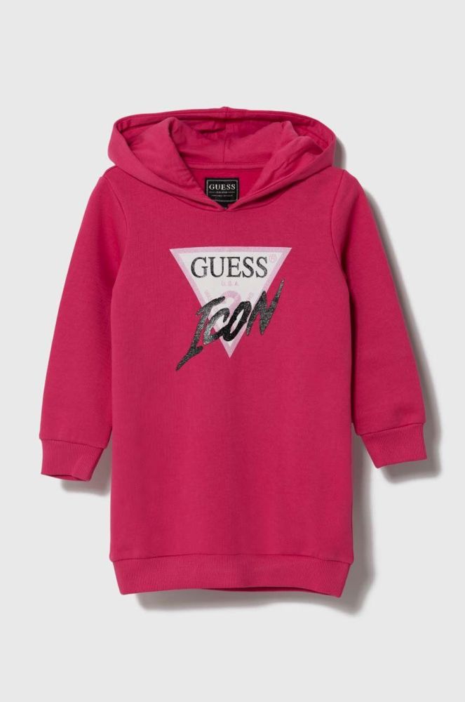 Дитяча бавовняна сукня Guess колір рожевий mini пряма (3529339)