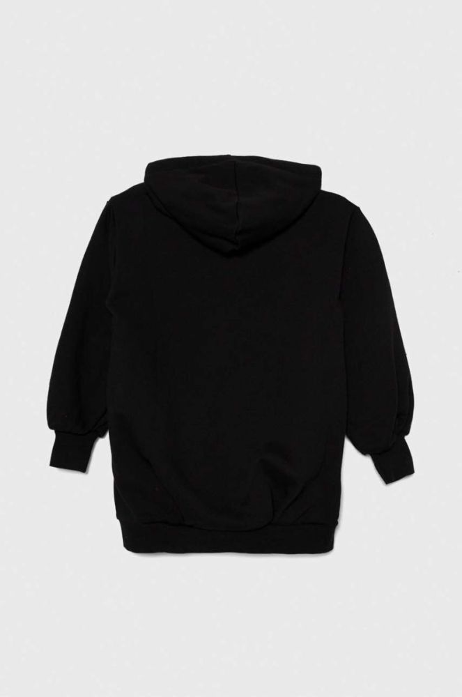 Дитяча бавовняна сукня Pinko Up колір чорний mini oversize фото 2