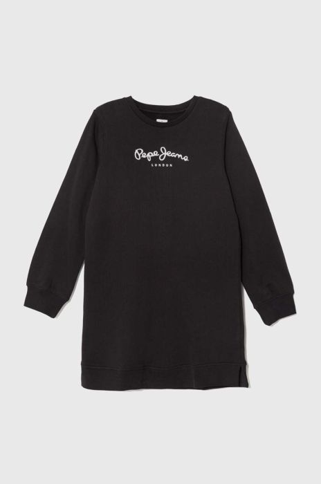 Дитяча бавовняна сукня Pepe Jeans колір чорний mini пряма