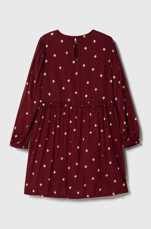 Дитяча сукня Pepe Jeans колір бордовий mini розкльошена (3431937) фото 2