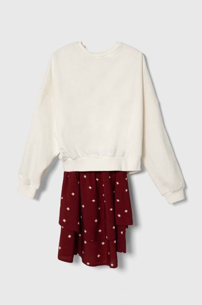 Дитяча сукня Pepe Jeans колір бордовий mini розкльошена (3431944) фото 2