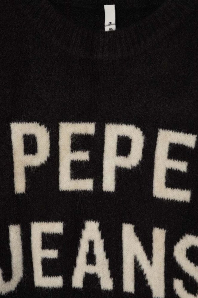 Дитяча сукня з домішкою вовни Pepe Jeans колір чорний mini oversize фото 3