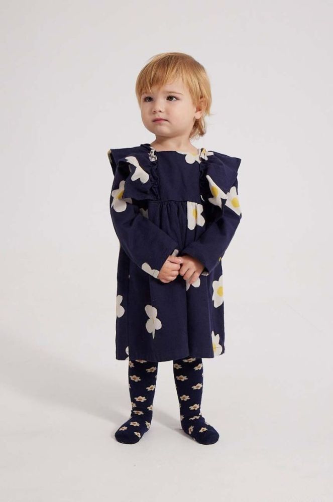 Дитяча бавовняна сукня Bobo Choses колір синій mini розкльошена фото 6
