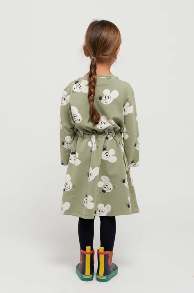 Дитяча сукня Bobo Choses колір зелений mini розкльошена фото 6