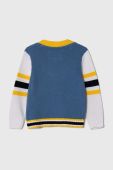 Дитячий бавовняний кардиган Guess колір блакитний